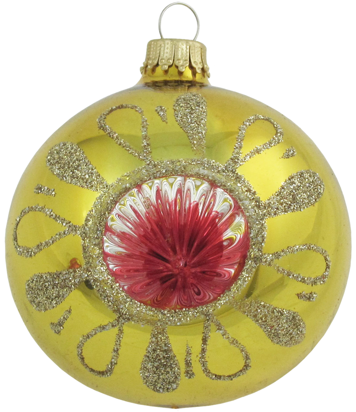 Assorted Sizes Glass Finials, Red/Gold Multi, 12/Box, 4/Case, 48 Pieces