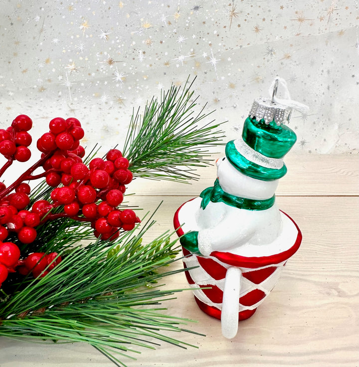 Snowman in Cup Figurine Ornaments, 1/Box, 6/Case, 6 Pieces