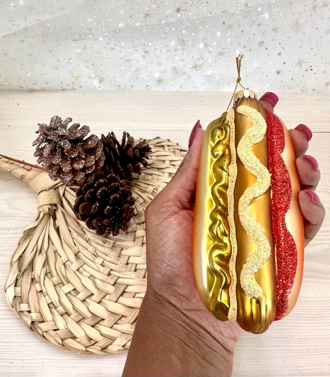 5 1/4" (133mm) Hot Dog Figurine Ornaments, 1/Box, 6/Case, 6 Pieces