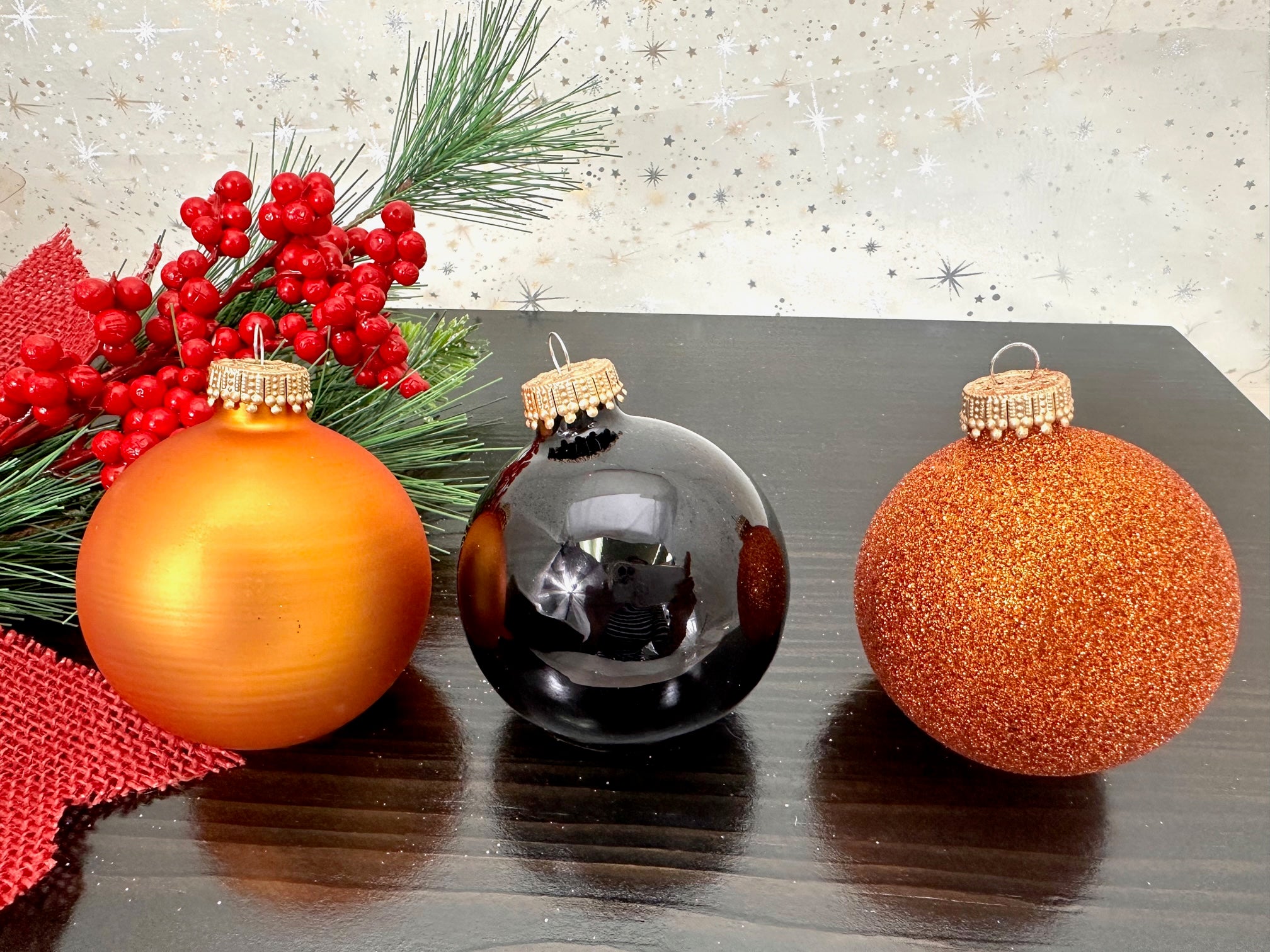 Solid color christmas ornaments discount