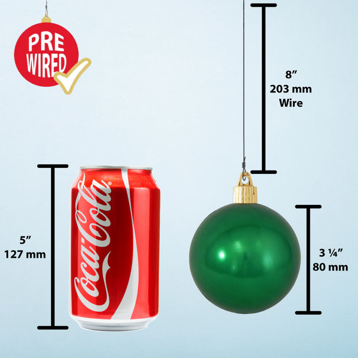 3 1/4" (80mm) Commercial Pre-Wired Shatterproof Ball Ornament, Vivacious Purple, Case, 80 Pieces