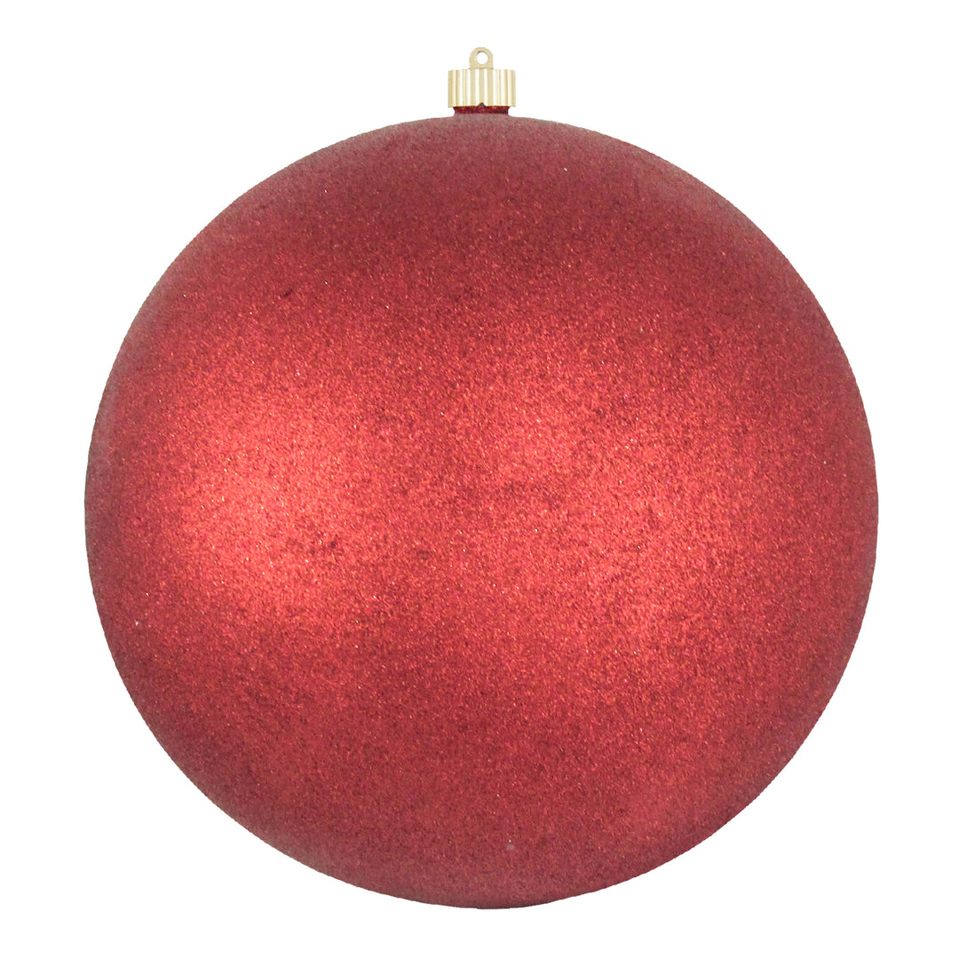 12" (300mm) Giant Commercial Shatterproof Ball Ornament, Red Glitter, Case, 2 Pieces