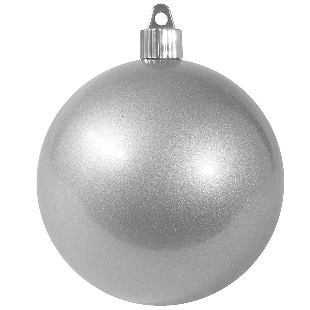 4" (100mm) Commercial Shatterproof Ball Ornament, Candy Silver, 4 per Bag, 12 Bags per Case, 48 Pieces