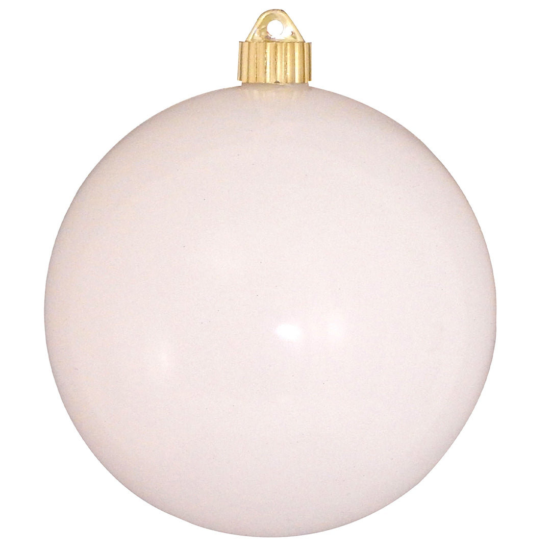 6" (150mm) Commercial Shatterproof Ball Ornament, Shiny Pure White, 2 per Bag, 6 Bags per Case, 12 Pieces