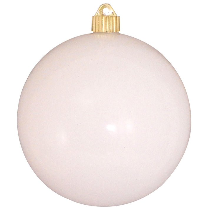 6" (150mm) Commercial Shatterproof Ball Ornament, Shiny Pure White, 2 per Bag, 6 Bags per Case, 12 Pieces