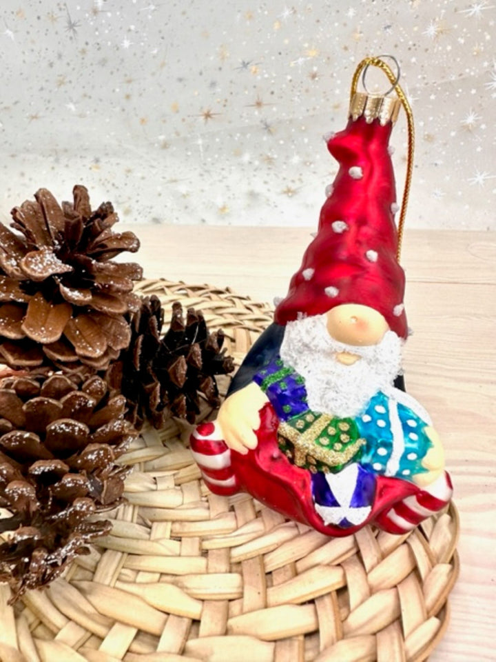 Gnome with Gift Bag Figurine Ornaments, 1/Box, 6/Case, 6 Pieces
