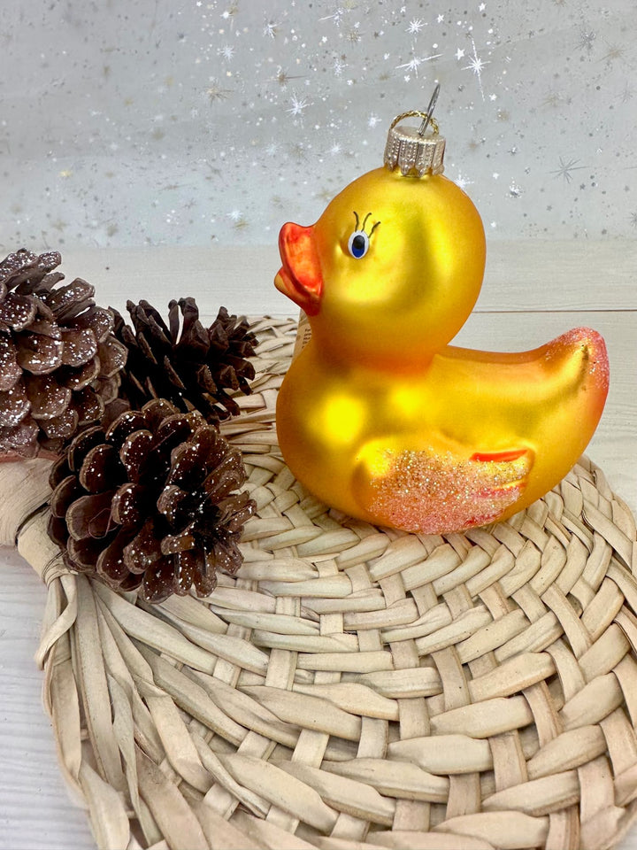 3 3/4" (95mm) Rubber Ducky Figurine Ornaments, 1/Box, 6/Case, 6 Pieces