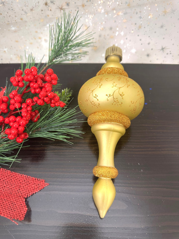 8 2/3" (220mm) Large Commercial Shatterproof Finials, Gold Dust , Case, 12 Pieces