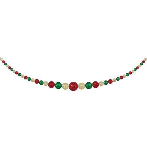 11.5" Giant Commercial Shatterproof Ball Garland, Gold/Green/Red, Case, 1 Piece