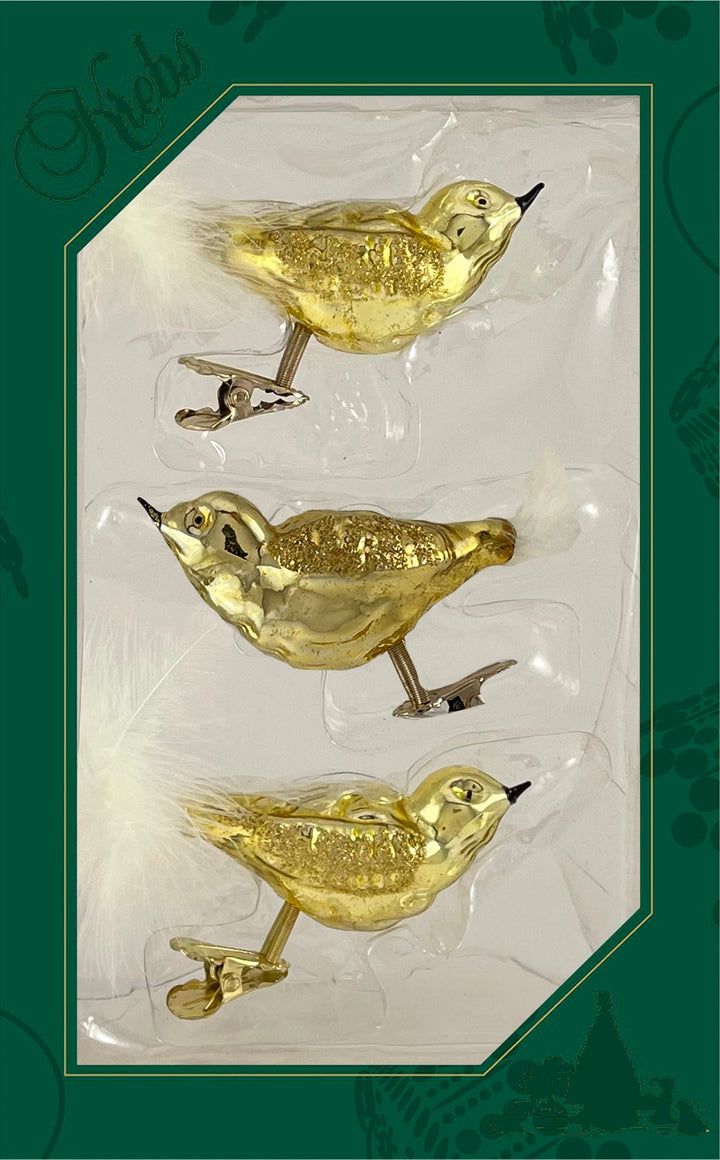 5 3/4" (146mm) Aztec Gold Clip-On Bird Figurine Ornaments, 12/Case, 12 Pieces