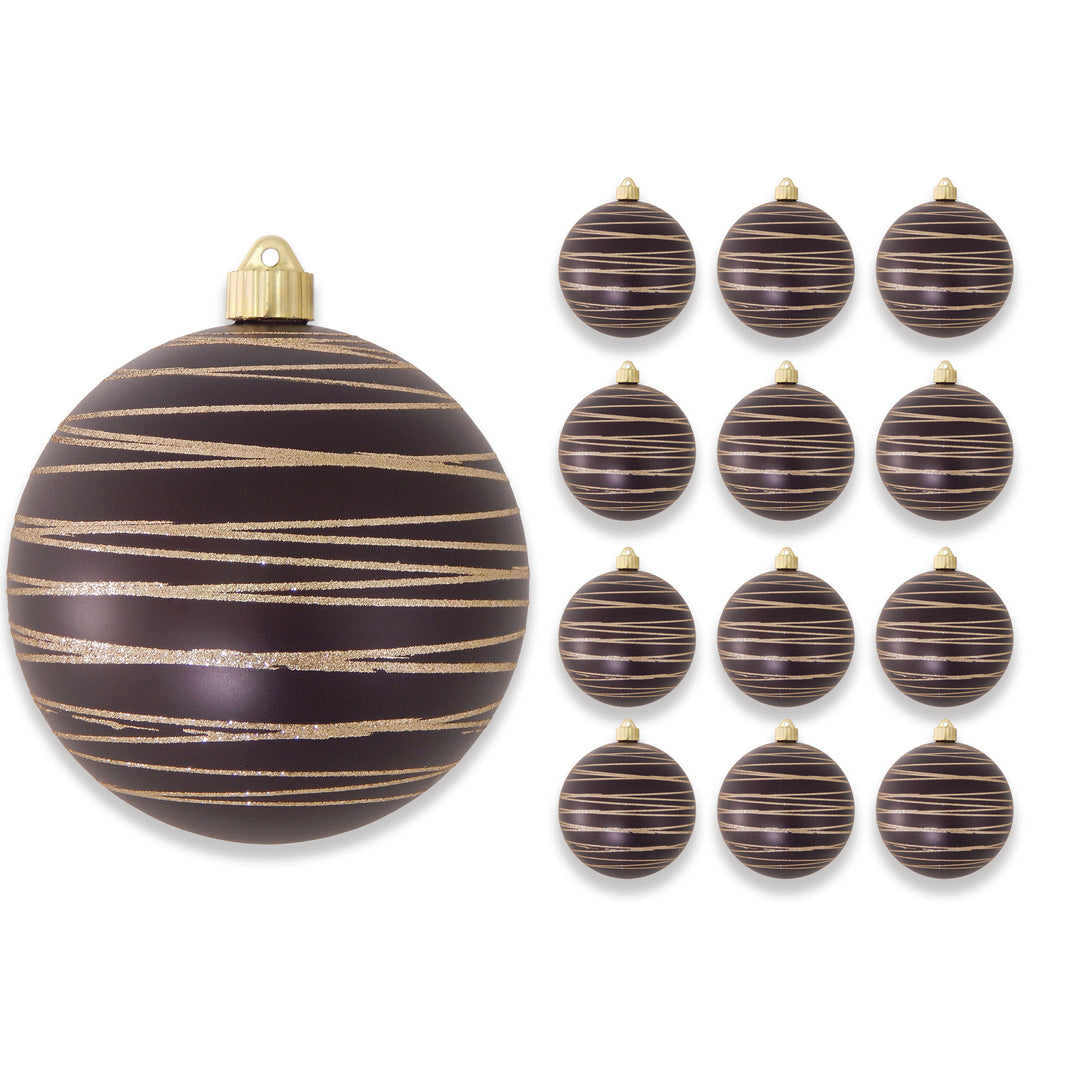 6" (150mm) Large Commercial Shatterproof Ball Ornaments, Cowboy Brown, 1/Box, 12/Case, 12 Pieces