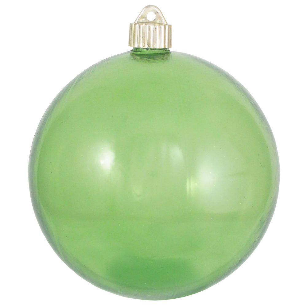 6" (150mm) Large Commercial Shatterproof Ball Ornaments, Green Translucent, 1/Box, 12/Case, 12 Pieces