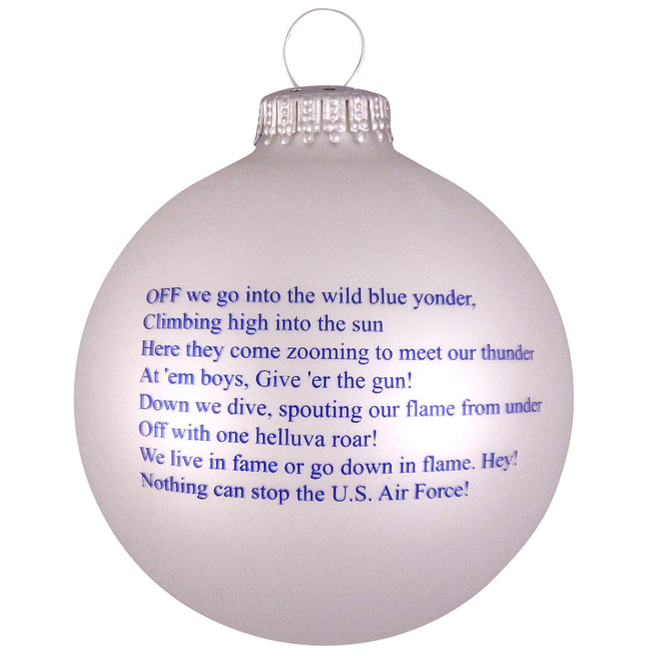 3 1/4" (80mm) Ball Ornaments, US Air Force, Silver Pearl, 1/Box, 12/Case, 12 Pieces