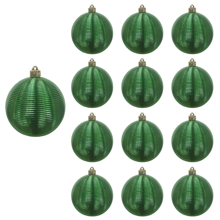 6" (150mm) Commercial Shatterproof Ball Ornament, Round Spiral Blarney, 2 per Bag, 6 Bags per Case, 12 Pieces