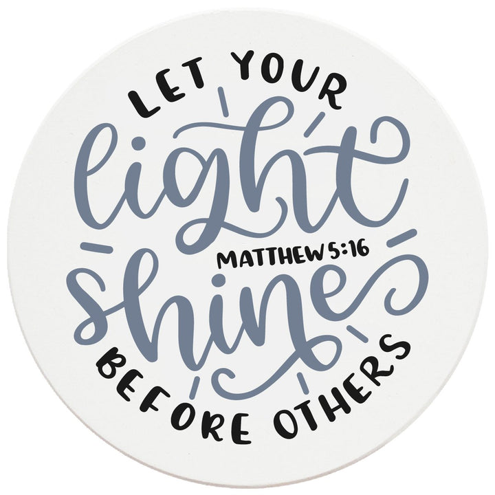 4" Round Ceramic Coasters - Let Your Light Shine, 4/Box, 2/Case, 8 Pieces