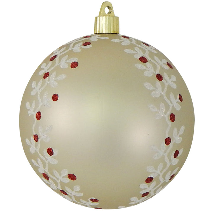 4 3/4" (120mm) Jumbo Commercial Shatterproof Ball Ornament, Buff Velvet, Case, 24 Pieces - Christmas by Krebs Wholesale