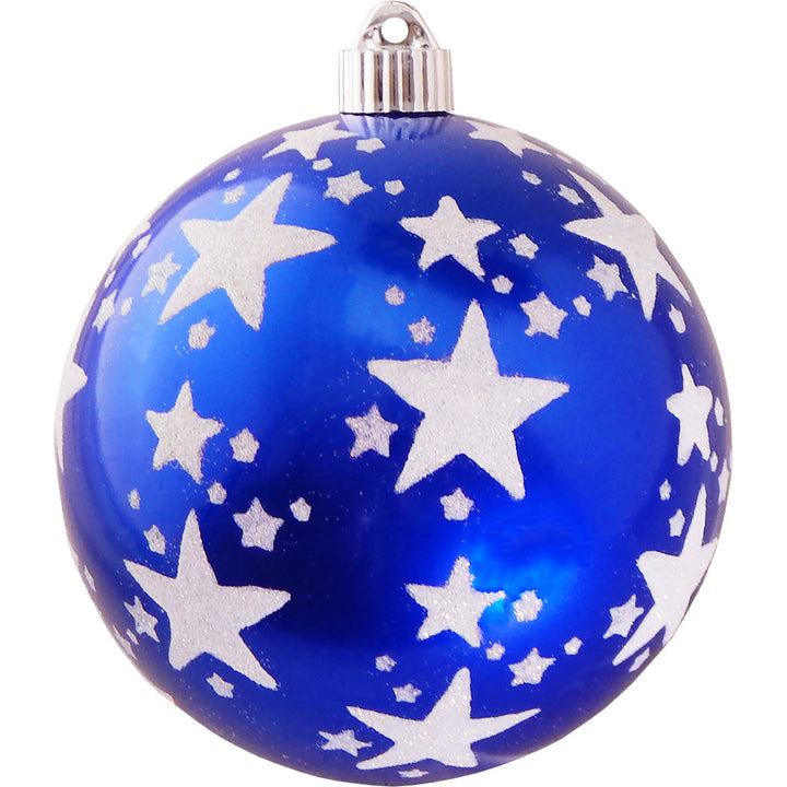 6" (150mm) Decorated Commercial Shatterproof Ball Ornaments, Azure Blue, 1/Box, 12/Case, 12 Pieces - Christmas by Krebs Wholesale