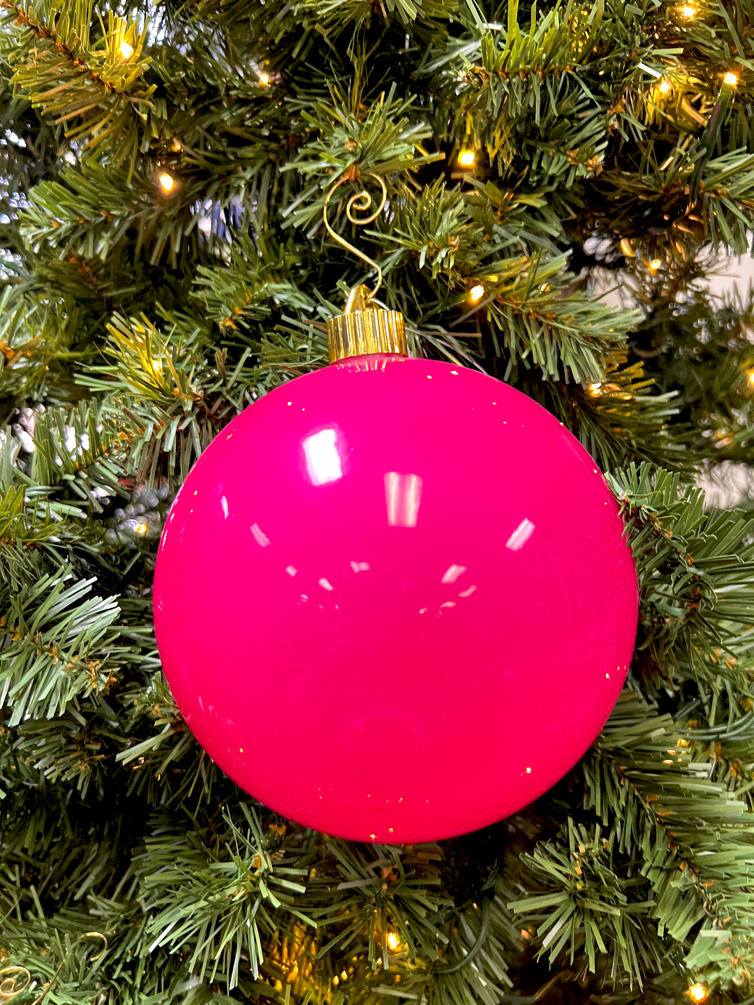 6" (150mm) Large Commercial Shatterproof Ball Ornaments, Dragon Fruit Pink, 1/Box, 12/Case, 12 Pieces