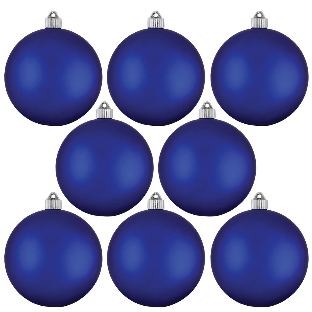 3 1/4" (80mm) Shatterproof Christmas Ball Ornaments, Regal Blue, Case, 8 Piece Bags x 10 Bags, 80 Pieces