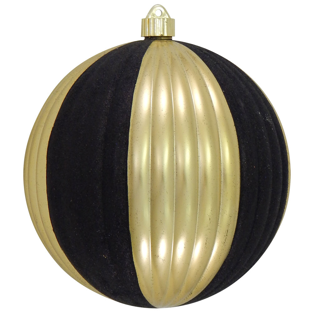 8" (200mm) Giant Commercial Shatterproof Ball Ornament, Gilded Gold, Case, 6 Pieces - Christmas by Krebs Wholesale