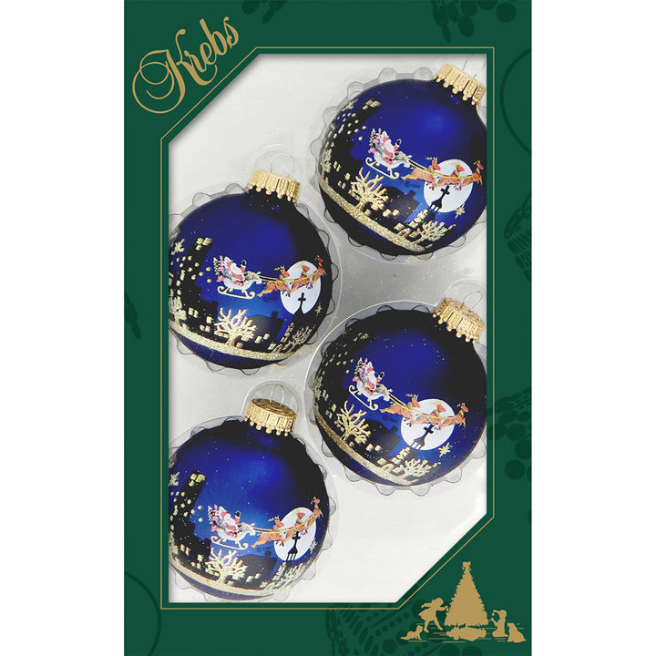 2 5/8" (67mm) Ball Ornaments Midnight Haze with Night Before Christmas, 4/Box, 12/Case, 48 Pieces