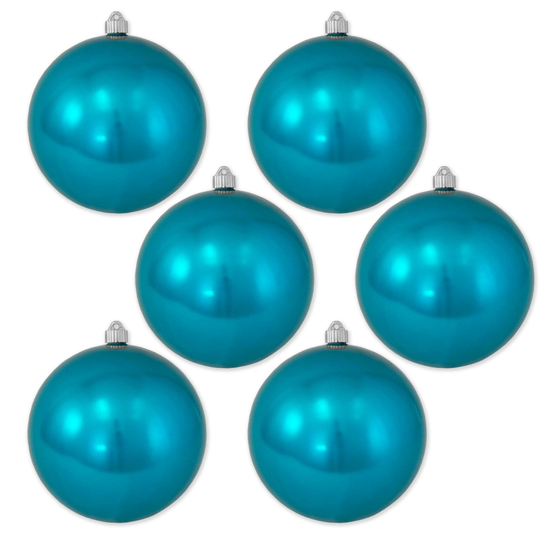 8" (200mm) Giant Commercial Shatterproof Ball Ornament, Tropical Blue, Case, 6 Pieces