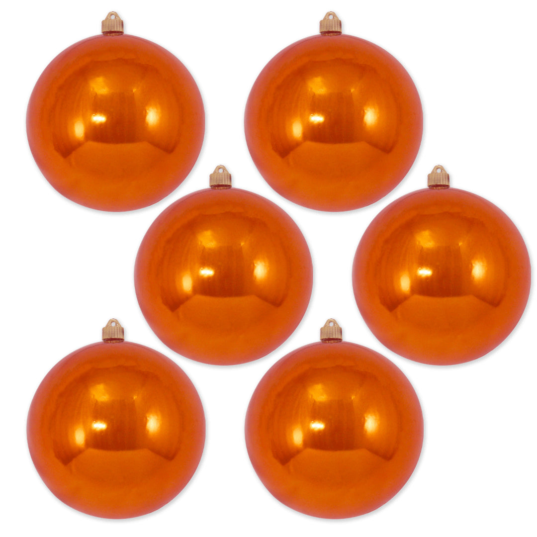 8" (200mm) Giant Commercial Shatterproof Ball Ornament, Mandarin, Case, 6 Pieces