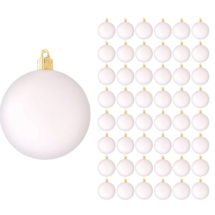 4" (100mm) Commercial Shatterproof Ball Ornament, Matte Cloud White, 4 per Bag, 12 Bags per Case, 48 Pieces