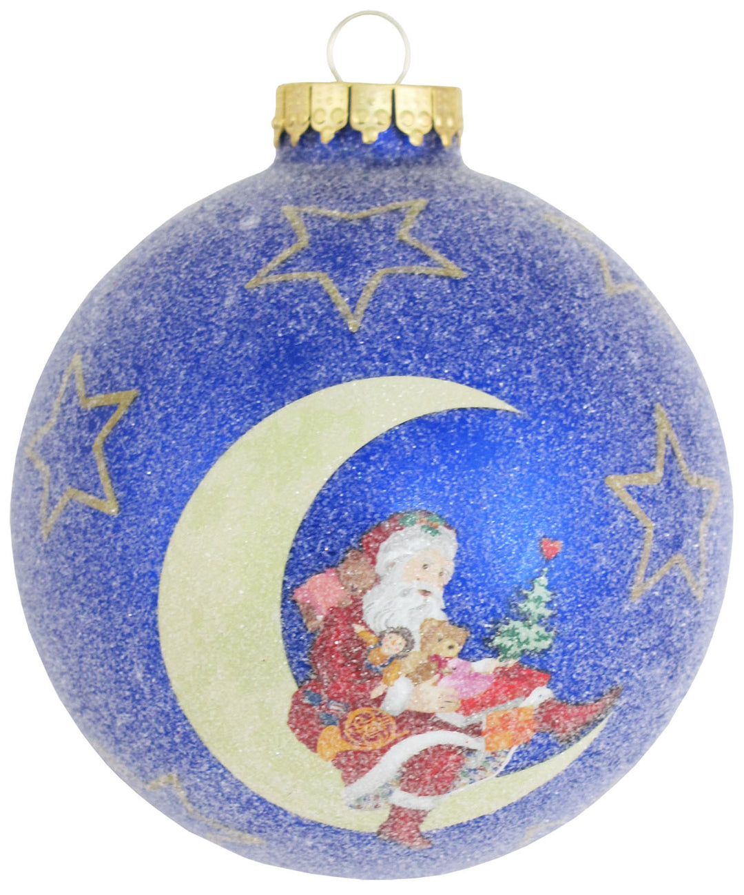 Christmas By Krebs Closeout Glass Opportunites (Royal Velvet 4" Ball with Santa Sitting on Moon [1 Piece Bulk, 6 per Case])