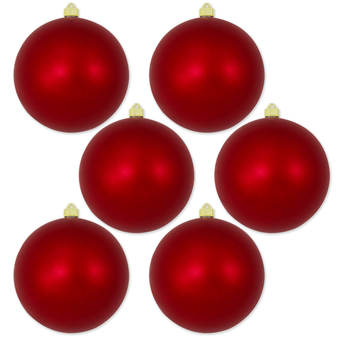 8" (200mm) Giant Commercial Shatterproof Ball Ornament, Red Alert, Case, 6 Pieces