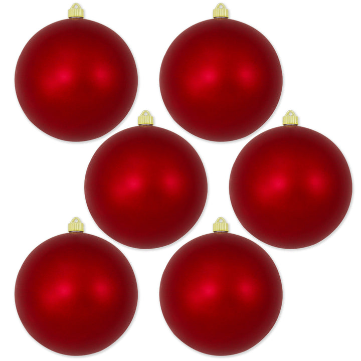 8" (200mm) Giant Commercial Shatterproof Ball Ornament, Red Alert, Case, 6 Pieces