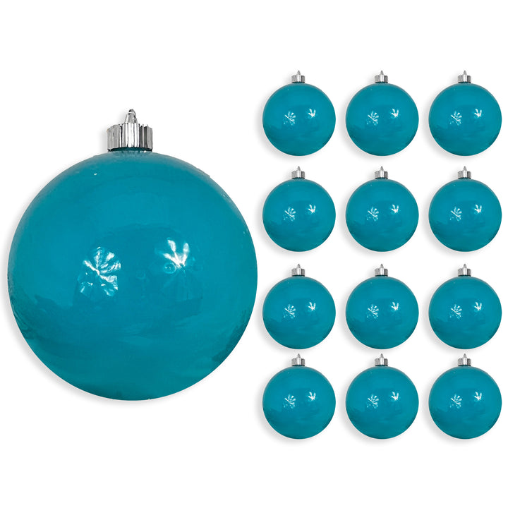 6" (150mm) Large Commercial Shatterproof Ball Ornaments, Baja Blue, 1/Box, 12/Case, 12 Pieces