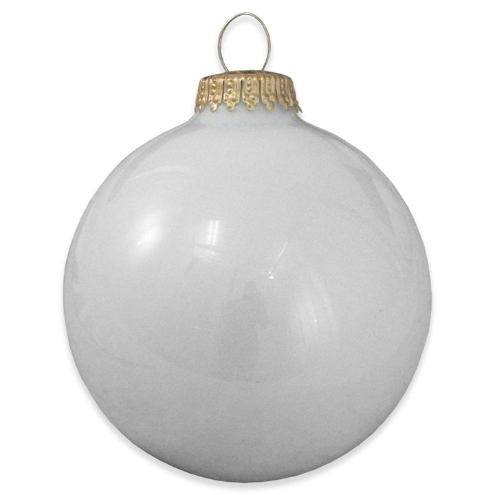 3 1/4" (80mm) Glass Ball Ornament, Snow White, 4/Box, 12/Case, 48 Pieces