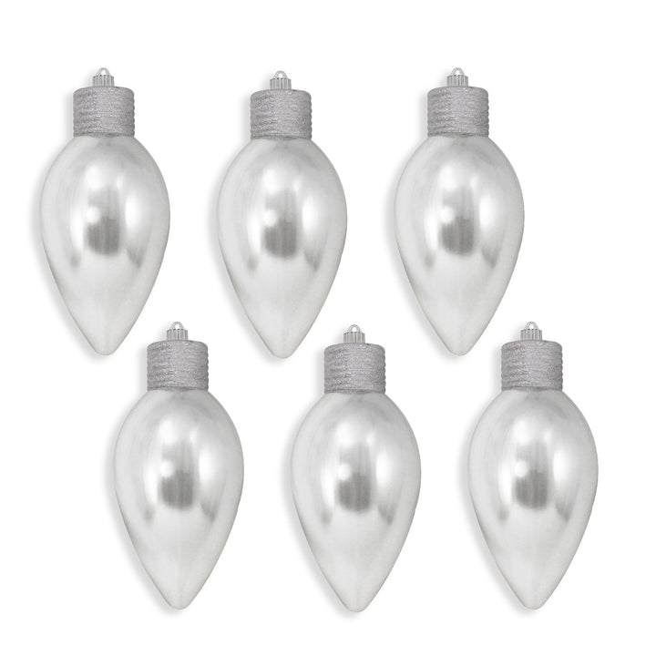 12" (300mm) Giant Commercial Shatterproof C9 Light Bulb Ornament, Looking Glass, Case, 6 Pieces