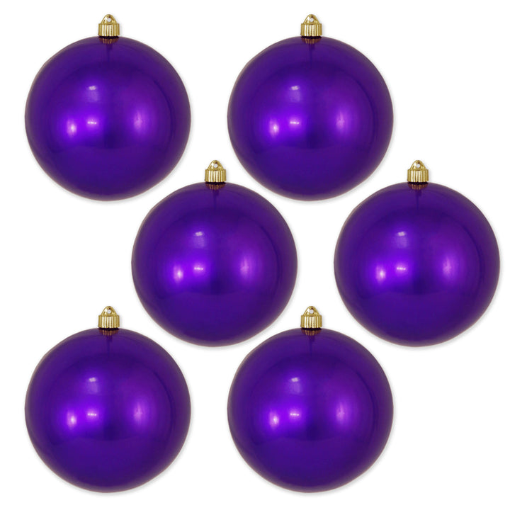 8" (200mm) Giant Commercial Shatterproof Ball Ornament, Vivacious Purple, Case, 6 Pieces