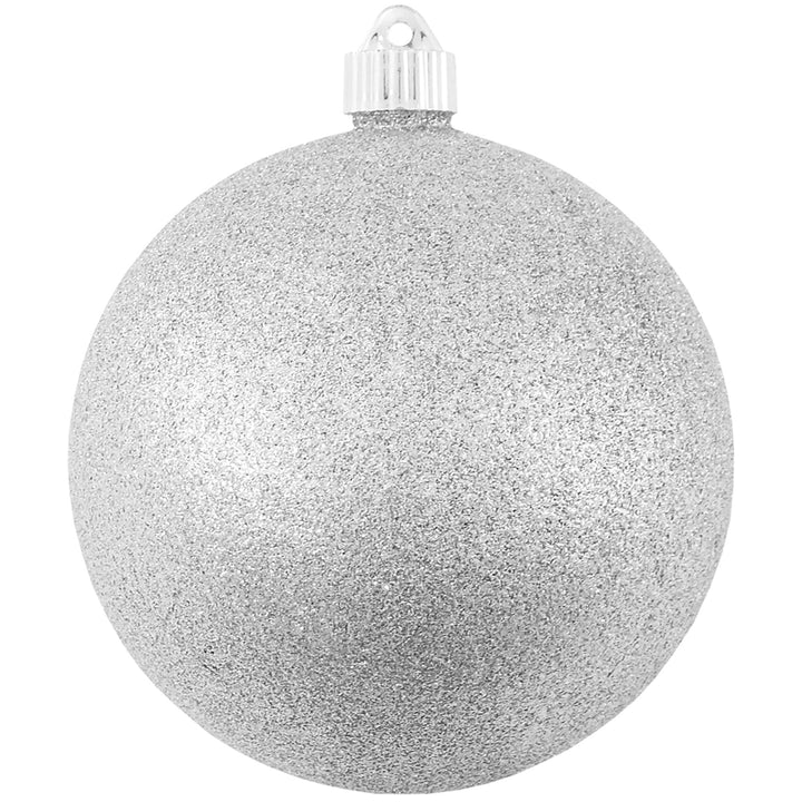 6" (150mm) Commercial Shatterproof Ball Ornament, Silver Glitter, 2 per Bag, 6 Bags per Case, 12 Pieces