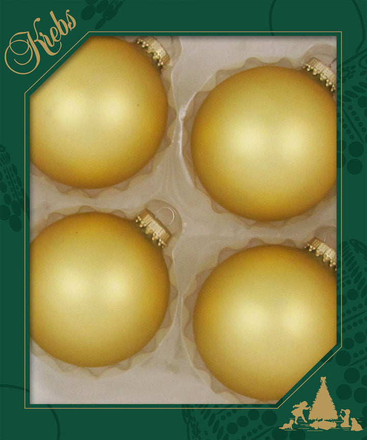 3 1/4" (80mm) Glass Ball Ornament, Gold Velvet, 4/Box, 12/Case, 48 Pieces