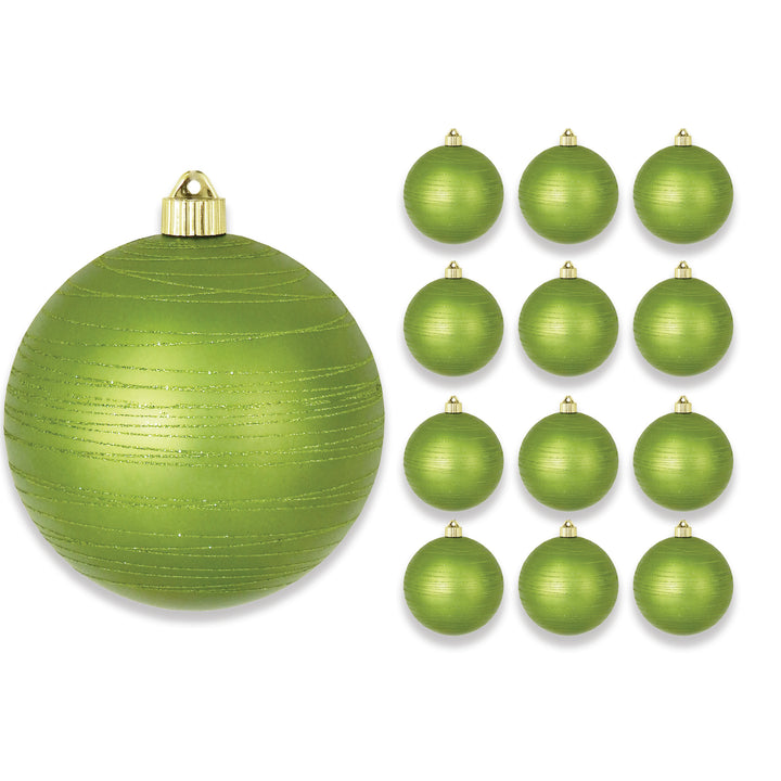 6" (150mm) Large Commercial Shatterproof Ball Ornaments, Krypton Green, 1/Box, 12/Case, 12 Pieces