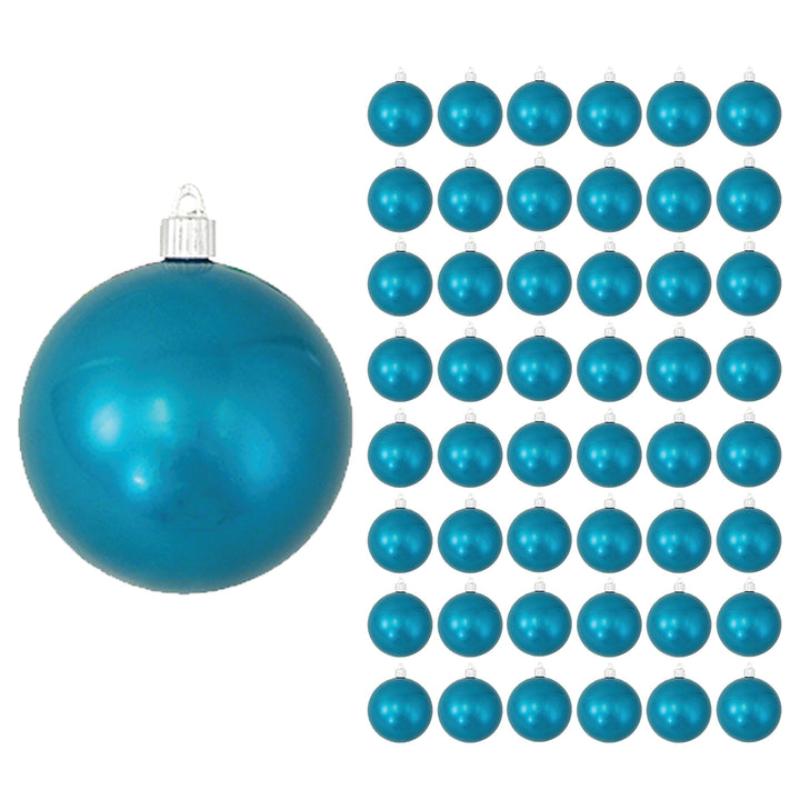 4" (100mm) Large Commercial Shatterproof Ball Ornament, Tropical Blue, Case, 48 Pieces