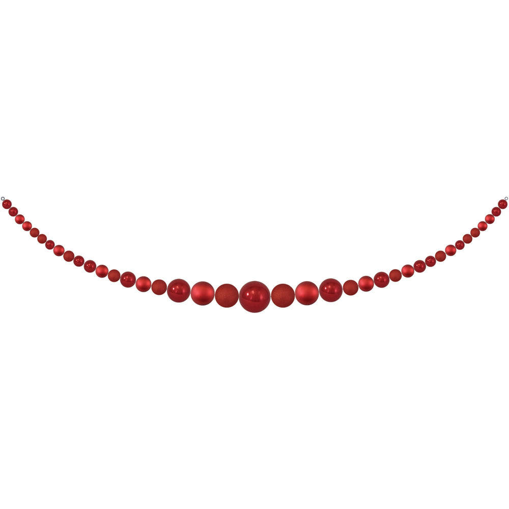 11.5' Giant Commercial Shatterproof Ball Garland, Red Multi, Case, 1 Piece