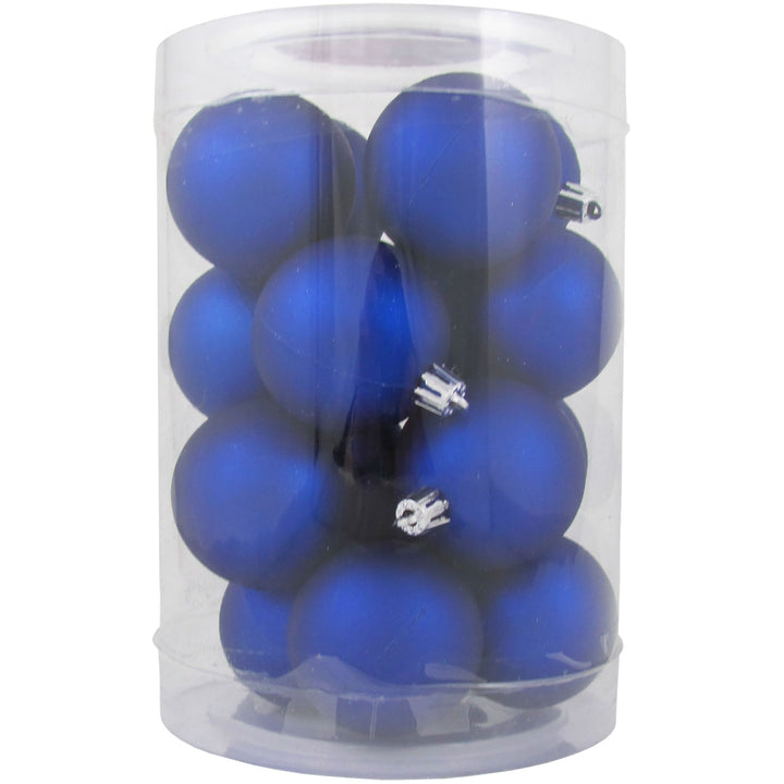 2 1/3" (60mm) Shatterproof Christmas Ball Ornaments, Regal Blue, Case, 16 Count x 12 Tubs, 192 Pieces