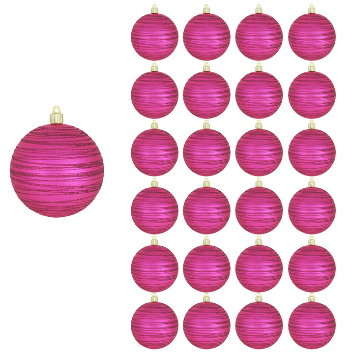 4 3/4" (120mm) Jumbo Commercial Shatterproof Ball Ornament, Glamour with Cabernet Tangles, Case, 24 Pieces