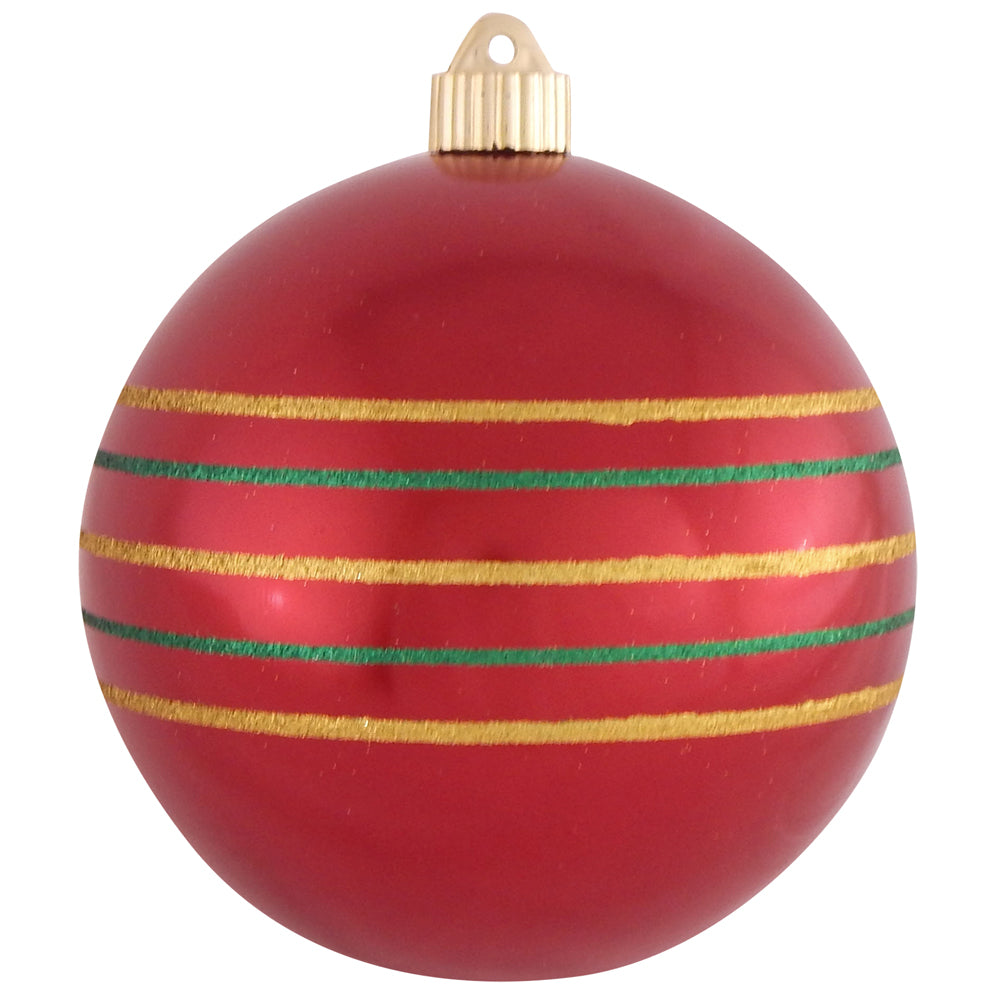 6" (150mm) Decorated Commercial Shatterproof Ball Ornaments, Sonic Red, 1/Box, 12/Case, 12 Pieces - Christmas by Krebs Wholesale