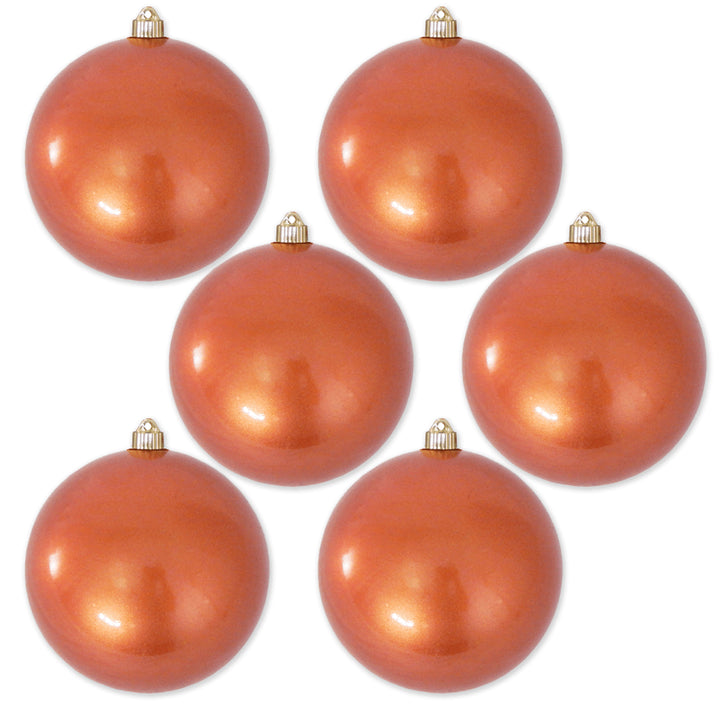 8" (200mm) Giant Commercial Shatterproof Ball Ornament, Candy Copper, Case, 6 Pieces