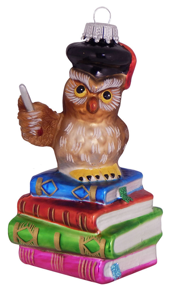 4" (100mm) Owl Teacher Figurine Ornaments, 1/Box, 6/Case, 6 Pieces