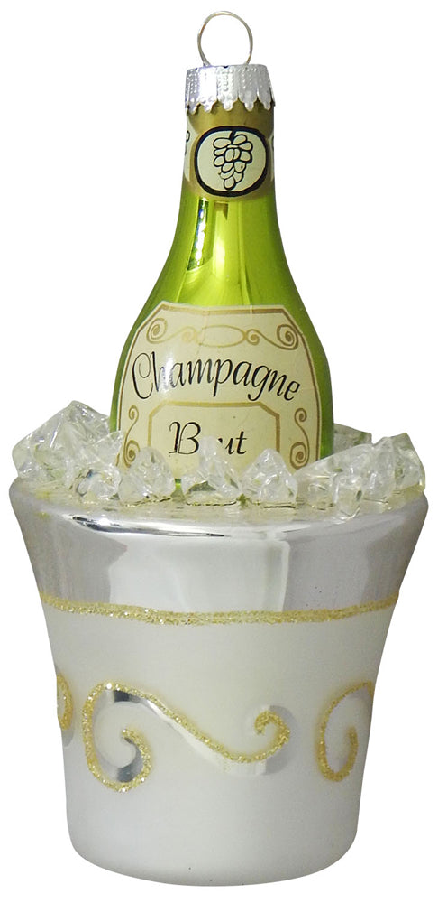 5 1/4" (133mm) Champagne Bottle Figurine Ornaments, 1/Box, 6/Case, 6 Pieces