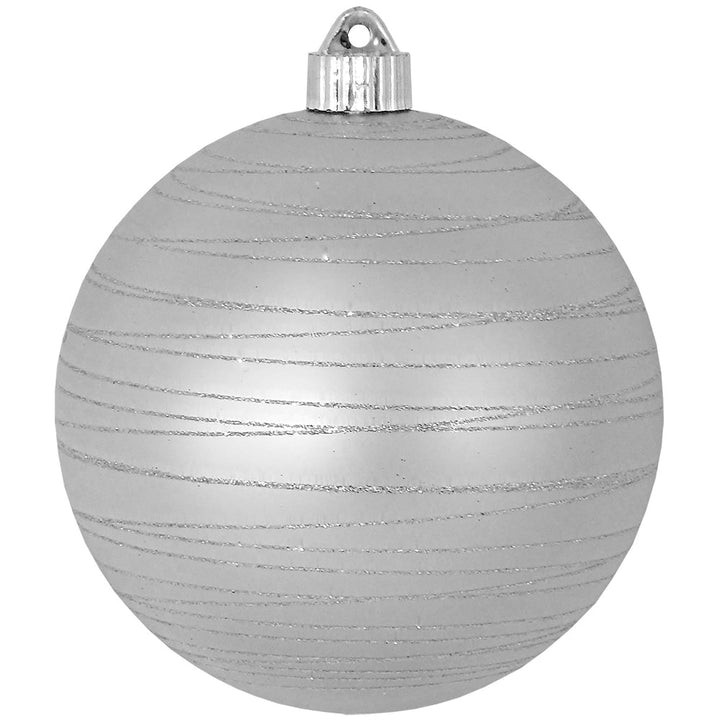 6" (150mm) Large Commercial Shatterproof Ball Ornaments, Dove Gray Silver, 1/Box, 12/Case, 12 Pieces - Christmas by Krebs Wholesale