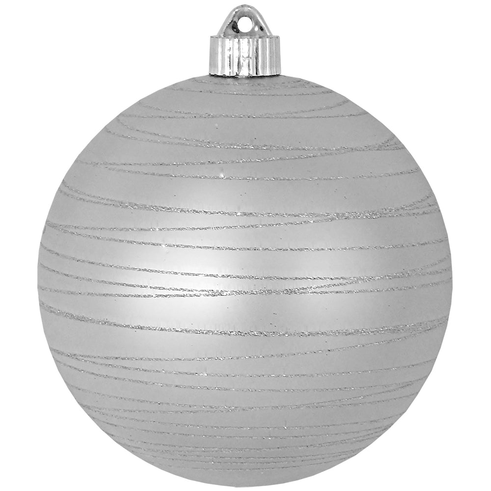 6" (150mm) Large Commercial Shatterproof Ball Ornaments, Dove Gray Silver, 1/Box, 12/Case, 12 Pieces - Christmas by Krebs Wholesale