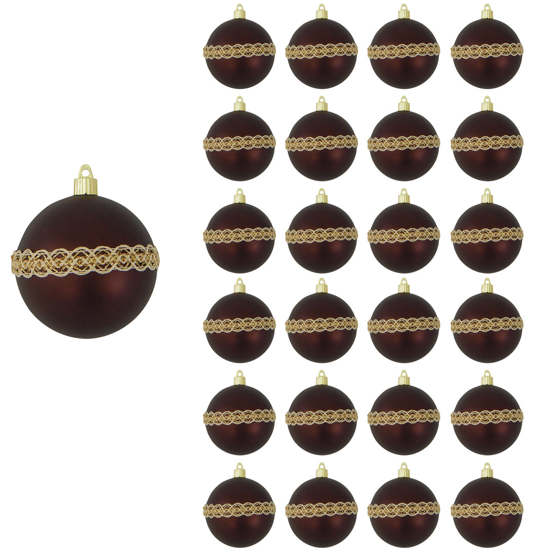 4" (100mm) Large Commercial Shatterproof Ball Ornament, Cowboy Brown, Case, 24 Pieces