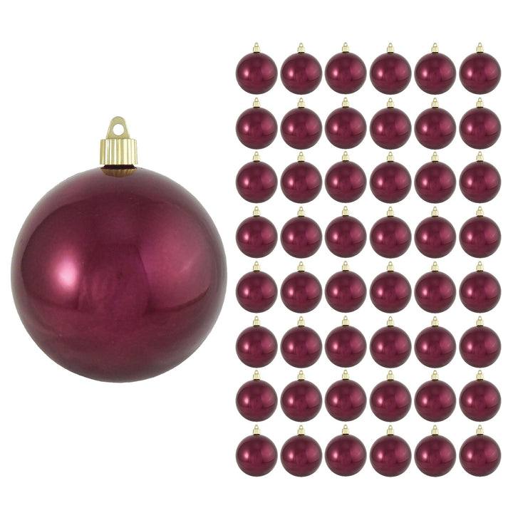 4" (100mm) Commercial Shatterproof Ball Ornament, Shiny Merlot, 4 per Bag, 12 Bags per Case, 48 Pieces